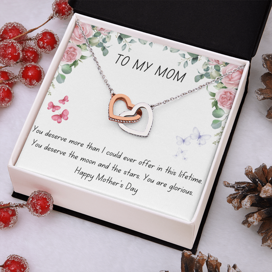 Gold Hearts Necklace for Mom