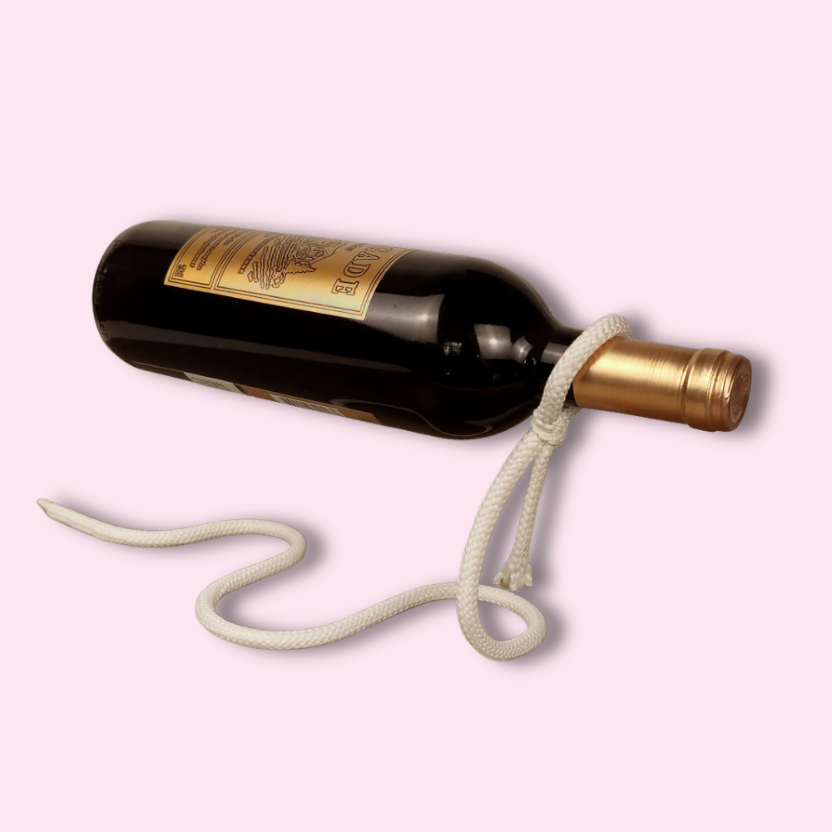 Suspended Rope Wine Bottle Holder